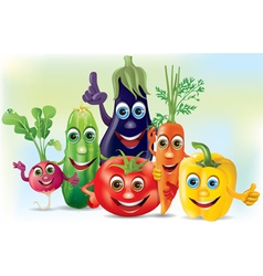 Cartoon company vegetables vector image