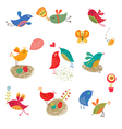 Cute birds set vector image