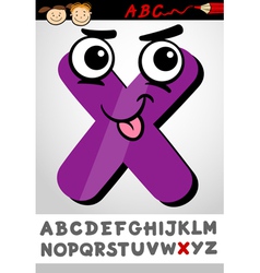 Funny letter x cartoon vector image