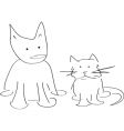 Cat and dog doodle Cat and dog doodle vector image