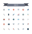 SEO Flat Icons vector image