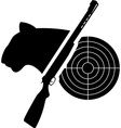 Puma gun and target vector image