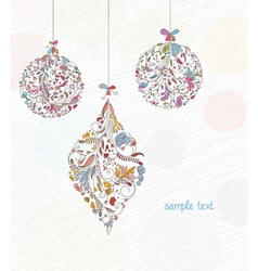 Doodles christmas greeting card vector image