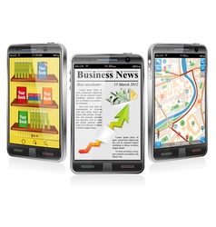 Smartphones with Various Applications Smartphones with Various Applications vector image