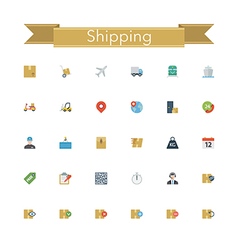 Shipping Flat Icons vector image