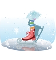 Ice skates girl Ice skates girl vector image