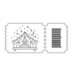 White ticket template with tear-off element Vector Image
