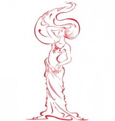 Silhouette of beautiful nude w vector image