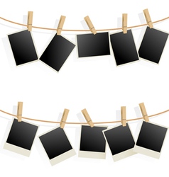 Photo frames on rope vector image