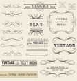 Vintage set calligraphic design elements and page vector image