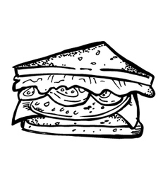 Sandwich doodle vector image