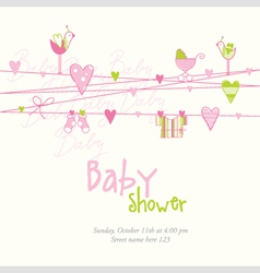 Baby girl arrival card vector image