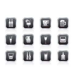 Different kind of drink icons vector image