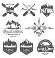 Set of kayak and canoe design elements vector image