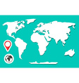 Retro Paper World Map with Globe and Label vector image