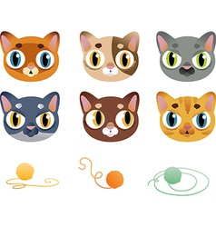 Set of cartoon cats vector image