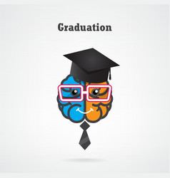 Creative brain graduation concept vector image