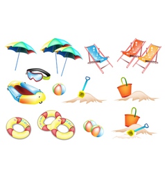 Beach Items for Summertime vector image