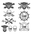 Set of pirate themed design elements vector image