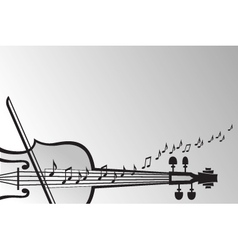 Violin and musical notes vector image