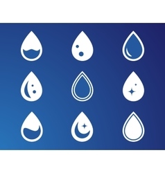 Drop white silhouette set Drop white silhouette set vector image