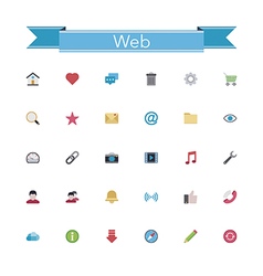Web Flat Icons vector image