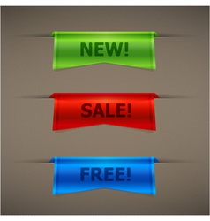 Colorful realistic 3d ribbons with text vector image
