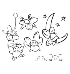 Cute angels vector image