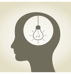 Idea in a head vector image
