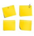 Yellow notice stickers on white background vector image