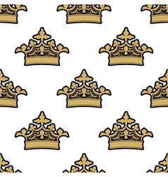 Seamless pattern of golden royal crowns vector image