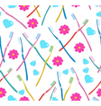 Seamless pattern with Tooth brush vector image