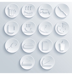 Food icon set on blue background Eps10 vector image