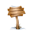 Wooden sign in snow vector image