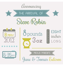 Baby Boy Arrival Card Baby Boy Arrival Card vector image