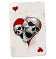 Poker card with skulls vector image