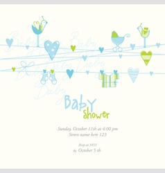 Baby boy arrival card vector image
