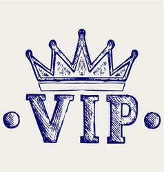 Vip crown symbol vector image