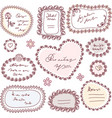 Cute doodle floral frame set vector image