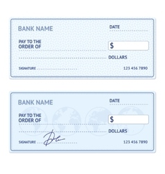 Bank Check Template Set Bank Check Template Set vector image