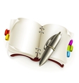 Notebook with pen vector image