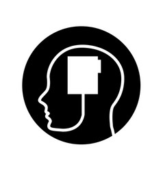 Human profile with folder Human profile with folder vector image