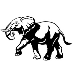 Elephant black white vector image