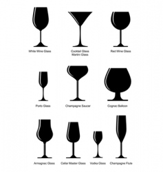 Silhouette alcoholic glass vector image