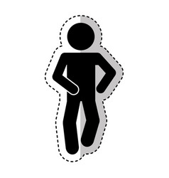 Figure human silhouette running vector image