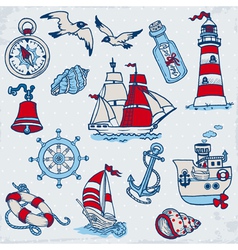 Nautical Sea Design Elements vector image