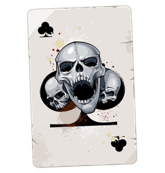 Poker card with skulls vector image