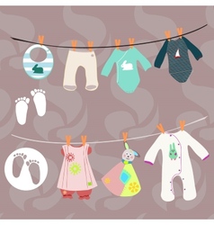 New baby boy and girl set for baby shower vector image