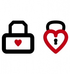 Heart lock vector image