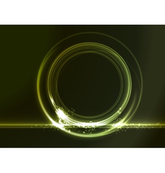 Round placeholder with green light effects vector image